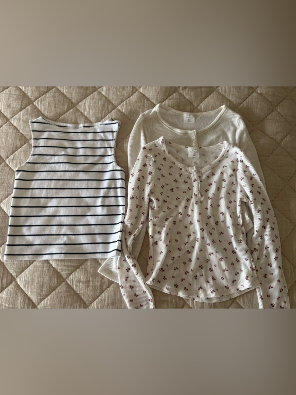 abercrombie girls Ribbed Henley Tops with Burgundy Floral & nautical tank ABF